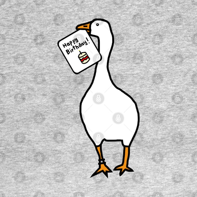 Animals Birthday Greetings Gaming Goose says Happy Birthday by ellenhenryart